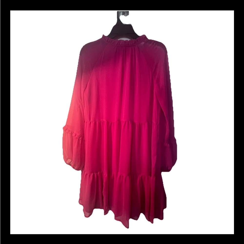 Vince Camuto Size XS Vibrant Pink Long Sleeve Dress - Picture 2 of 5